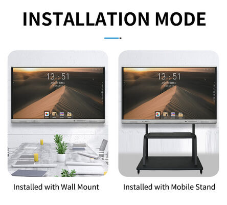 75 इंच इंटरेक्टिव टच स्क्रीन मॉनिटर, जिसमें 20/40 टच पॉइंट और स्कूल शिक्षण और कार्यालय बैठकों के लिए इन्फ्रारेड टच है