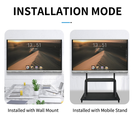 TFT LED 75 '' इंटरएक्टिव टच स्क्रीन मॉनिटर Android 11 AIO PC के साथ, IR Tec, बिल्ट इन कैमरा