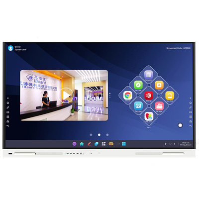 16G ROM इंटरएक्टिव टच स्क्रीन व्हाइटबोर्ड 50000hrs एल्यूमिनियम फ्रेम 65 इंच 75 इंच 86 इंच 98 इंच