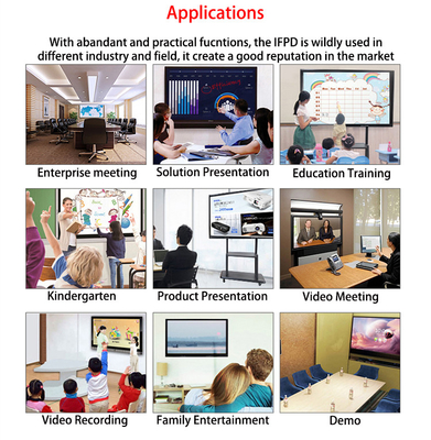 iBoard हाई क्वालिटी इन्फ्रारेड इंटरएक्टिव फ्लैट पैनल डिजिटल बोर्ड 75 इंच 20 टच पॉइंट USB3.0