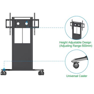 65/75/86 इंच के लिए इंटरैक्टिव व्हाइटबोर्ड टीवी स्टैंड फ्लोर स्टैंड