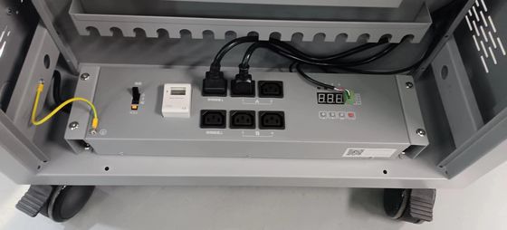 सीई एसी चार्जिंग डीसी चार्जिंग और यूएसबी टाइप-ए टाइप-सी वॉल्ट स्टोरेज आईपैड चार्जिंग कार्ट व्हील के साथ मोबाइल चार्जिंग कैबिनेट