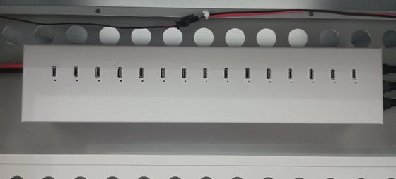 सीई एसी चार्जिंग डीसी चार्जिंग और यूएसबी टाइप-ए टाइप-सी वॉल्ट स्टोरेज आईपैड चार्जिंग कार्ट व्हील के साथ मोबाइल चार्जिंग कैबिनेट