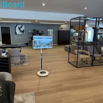 32 इंच पोर्टेबल टच स्क्रीन कियोस्क कैपेसिटिव 10 पॉइंट इंटरैक्टिव डिस्प्ले के साथ