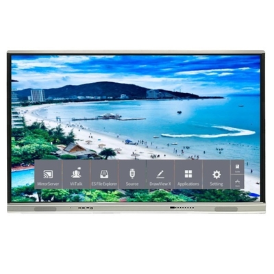 4K रिज़ॉल्यूशन इंटरैक्टिव फ्लैट पैनल 350 चमक उच्च चमक और 15W * 2 स्पीकर एंड्रॉयड 13 इंटरैक्टिव व्हाइटबोर्ड स्कूल शिक्षा और बैठक के लिए