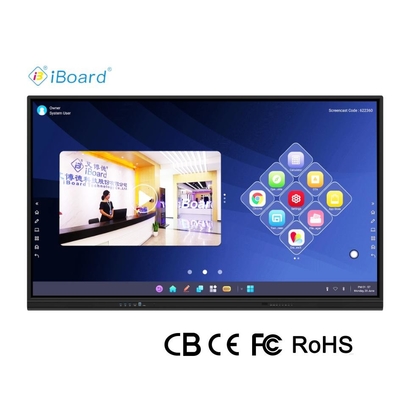 32G स्टोरेज स्मार्ट बोर्ड 65 इंच इंटरएक्टिव फ्लैट पैनल 3840x2160 4K