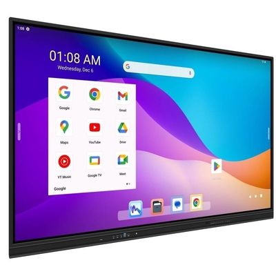 86 इंच का गूगल ईडीएलए प्रमाणित इंटरैक्टिव स्मार्ट पैनल. Android 13 अंतर्निहित आनंद प्रणाली के साथ. OPS स्लॉट. वैकल्पिक कैमरा और मोबाइल स्टैंड.