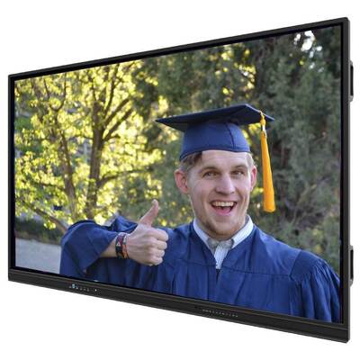 मल्टी टच स्क्रीन एंटी ग्लेयर मोबाइल स्टैंड एलसीडी डिजिटल इंटरएक्टिव स्मार्ट बोर्ड 55 65 75 इंच इंटरएक्टिव फ्लैट पैनल