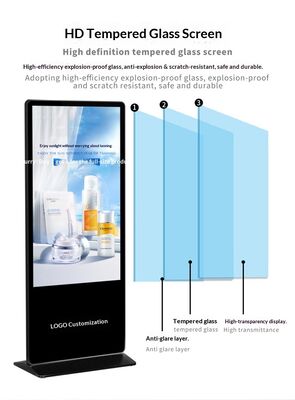 43/55 इंच एचडी इनडोर वर्टिकल एडवरटाइजिंग कियोस्क ऑल-इन-वन एलसीडी डिस्प्ले टच इंटरैक्टिव स्क्रीन डिजिटल साइनेज