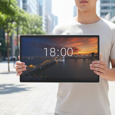 4000 से 1 कंट्रास्ट अनुपात वाले क्यूआर कोड स्कैनर निर्मित टच स्क्रीन कियोस्क फैशन स्टाइल, ग्राहक संपर्क के लिए डिज़ाइन किया गया