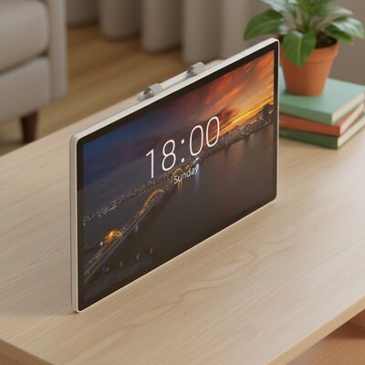 4000 से 1 कंट्रास्ट अनुपात वाले क्यूआर कोड स्कैनर निर्मित टच स्क्रीन कियोस्क फैशन स्टाइल, ग्राहक संपर्क के लिए डिज़ाइन किया गया