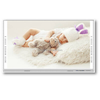 बहु भाषा वैकल्पिक ऑल इन वन इंटरैक्टिव व्हाइटबोर्ड 75 इंच इंटरैक्टिव डिस्प्ले आकार और गैल्वेनाइज्ड आयरन स्टील शीट बैकशीट सामग्री सहयोग का समर्थन करती है