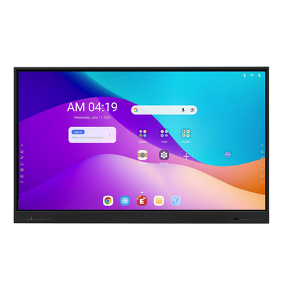 iBoard से Google EDLA प्रमाणित Android 16 इंटरैक्टिव फ़्लैट पैनल डिस्प्ले 65/75/86/98 इंच
