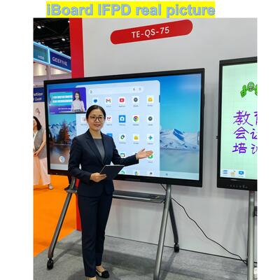 कक्षा कार्यालय बैठक के लिए नए एंड्रॉयड सिस्टम उपकरण के साथ लोकप्रिय इंटरैक्टिव फ्लैट पैनल 75 इंच 4k रिज़ॉल्यूशन स्मार्ट टच