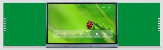 बुद्धिमान ब्लैकबोर्ड 75 86 इंच डिस्प्ले मल्टी फिंगर इंटरैक्टिव टच साइड बार बाएं दाएं बोर्ड कक्षा के छात्र के लिए