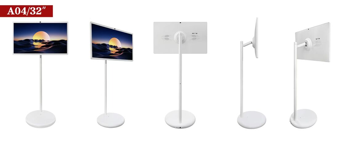 इंटरेक्टिव व्हाइटबोर्ड एलसीडी टच स्क्रीन 32 इंच बैटरी के साथ पोर्टेबल टच मॉनिटर