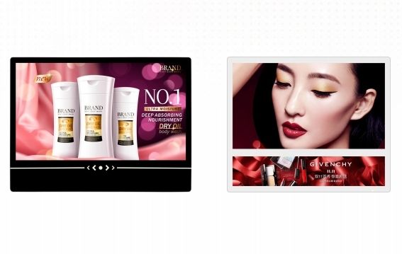 सुपरमार्केट हवाई अड्डे होटल के लिए एंड्रॉइड/विंडोज ओएस वॉल माउंटेड टच स्क्रीन के साथ डिजिटल विज्ञापन मॉनिटर