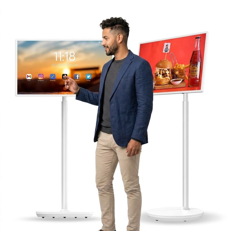 कार्य अध्ययन गेमिंग के लिए पोर्टेबल 32 इंच इनसेल टच डिस्प्ले स्क्रीन रोटेट यूएसबी वाईफ़ाई स्मार्ट ऑनलाइन टेलीविज़न टीवी
